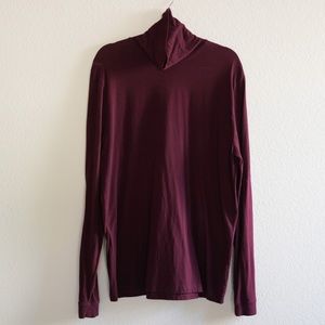 Topman Turtleneck long sleeve shirt in deep burgundy color. US XXL